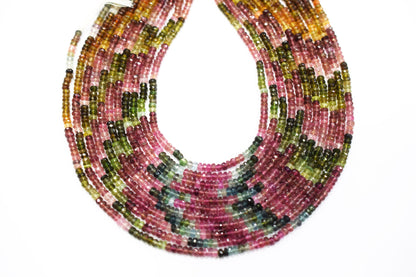 Natural Multi Tourmaline Faceted Beads , Sold By Strand , 4.50 - 4.75 mm , 15.50" , 20363
