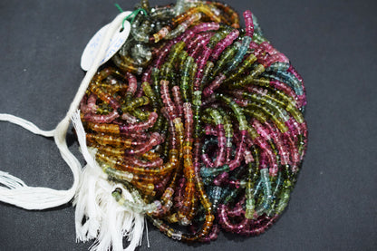 Natural Multi Tourmaline Faceted Beads , Sold By Strand , 3.75 mm , 15.50" , 20366