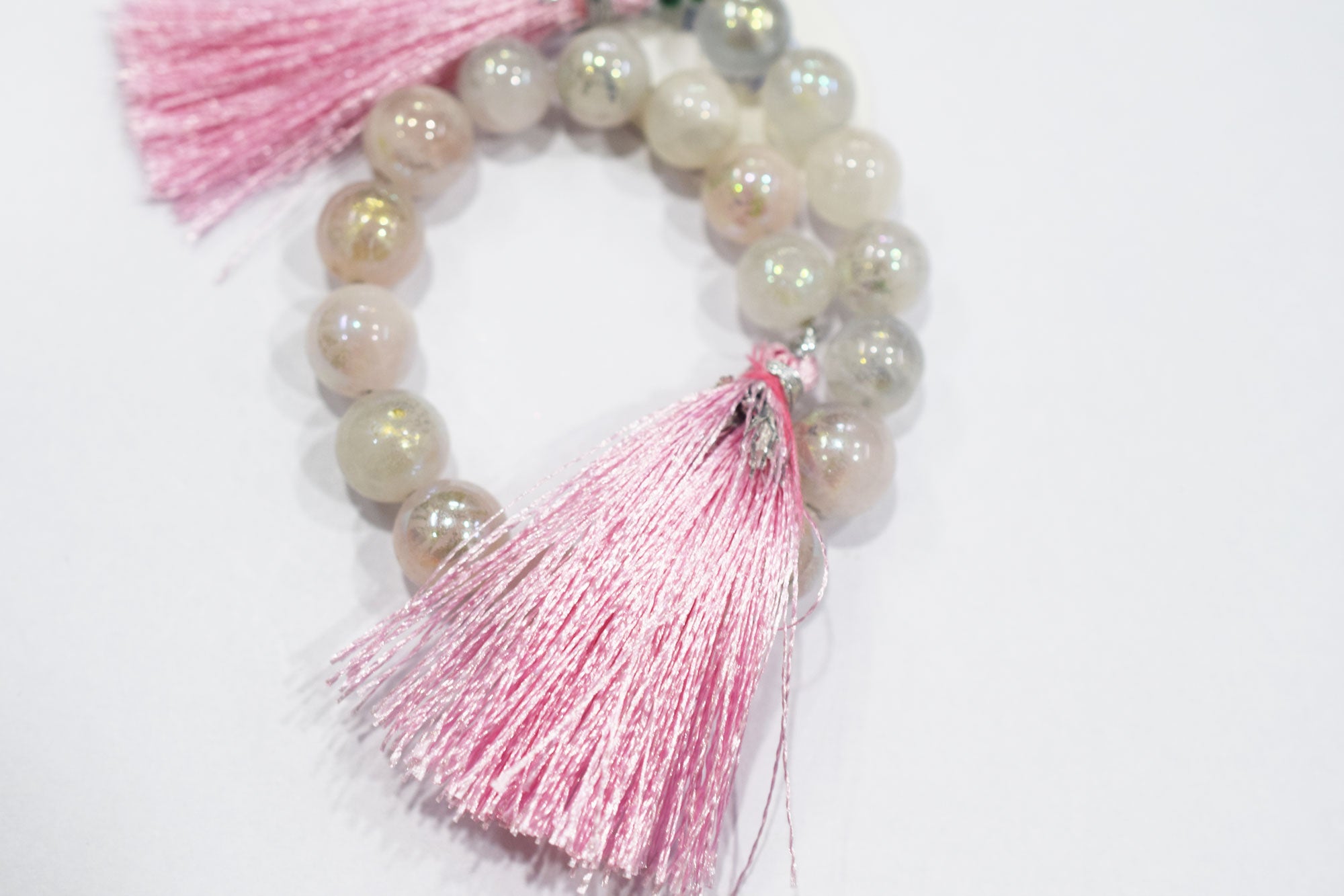 Mystic Metallic Coated Rose Quartz smooth Beads , Sold By Strand , 9 - 10 mm , 7" , 20368