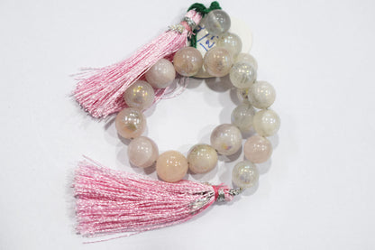 Mystic Metallic Coated Rose Quartz smooth Beads , Sold By Strand , 9 - 10 mm , 7" , 20368