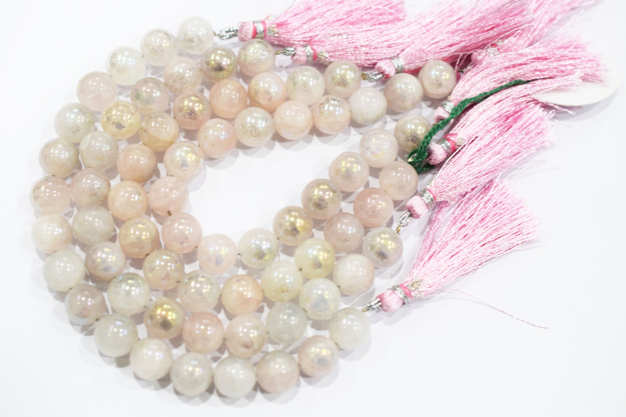 Mystic Metallic Coated Rose Quartz smooth Beads , Sold By Strand , 11 - 11.50 mm , 7" , 20369