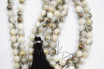 Mystic Metallic Coated White Agate smooth Beads , Sold By Strand , 6 - 6.50 mm , 7" , 20381