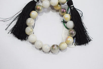 Mystic Metallic Coated White Agate smooth Beads , Sold By Strand , 9  mm , 7" , 20382