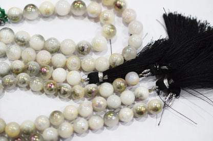 Mystic Metallic Coated White Agate smooth Beads , Sold By Strand , 7.50 - 8 mm , 7" , 20383