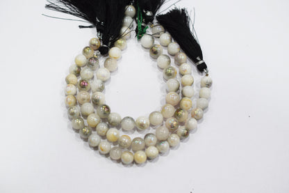 Mystic Metallic Coated White Agate smooth Beads , Sold By Strand , 7.50 - 8 mm , 7" , 20383