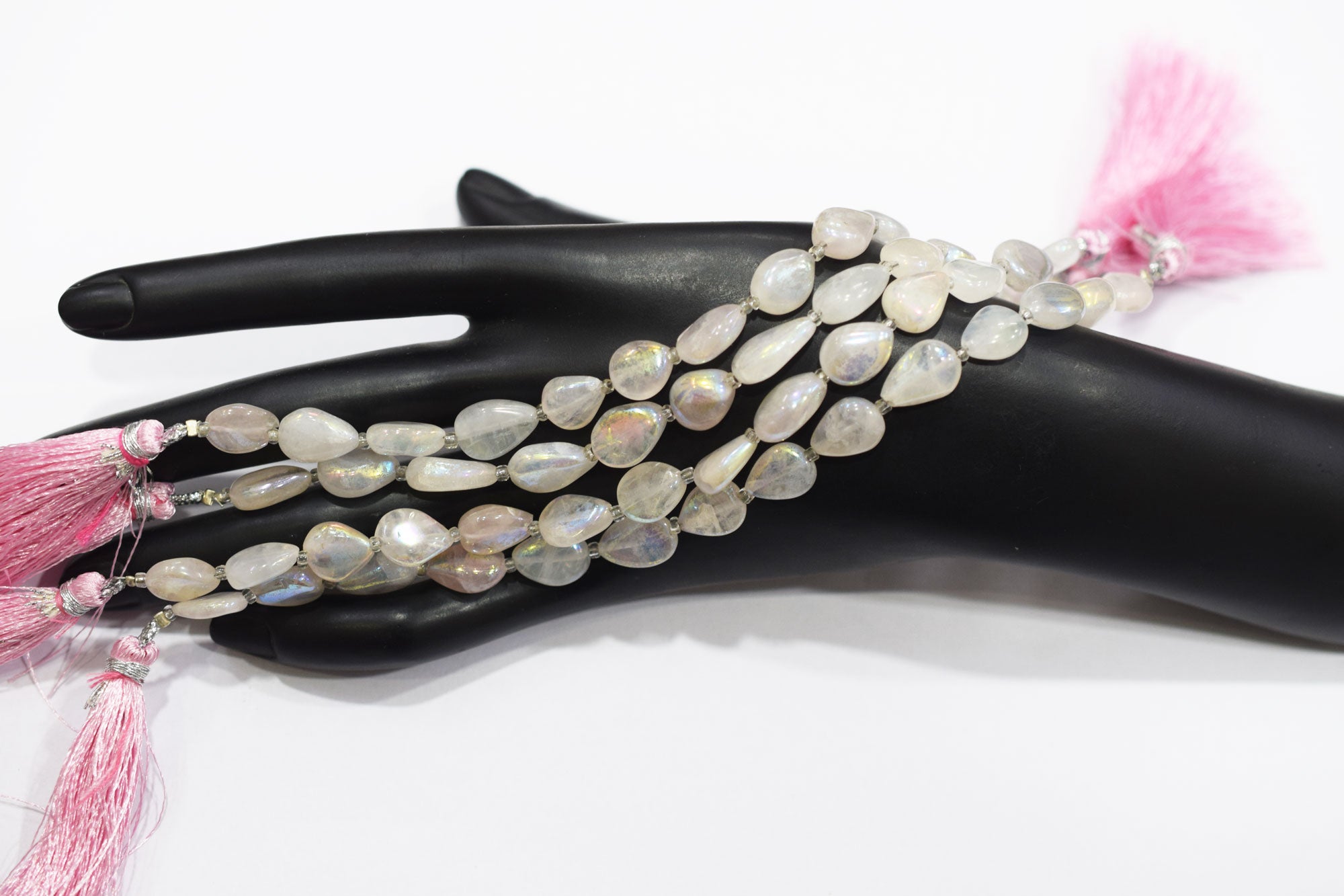 Rose Quartz Rustic Metallic Coated Pear Shape Beads , Sold By Strand , 8x10 - 8x14 mm , 7" , 20394