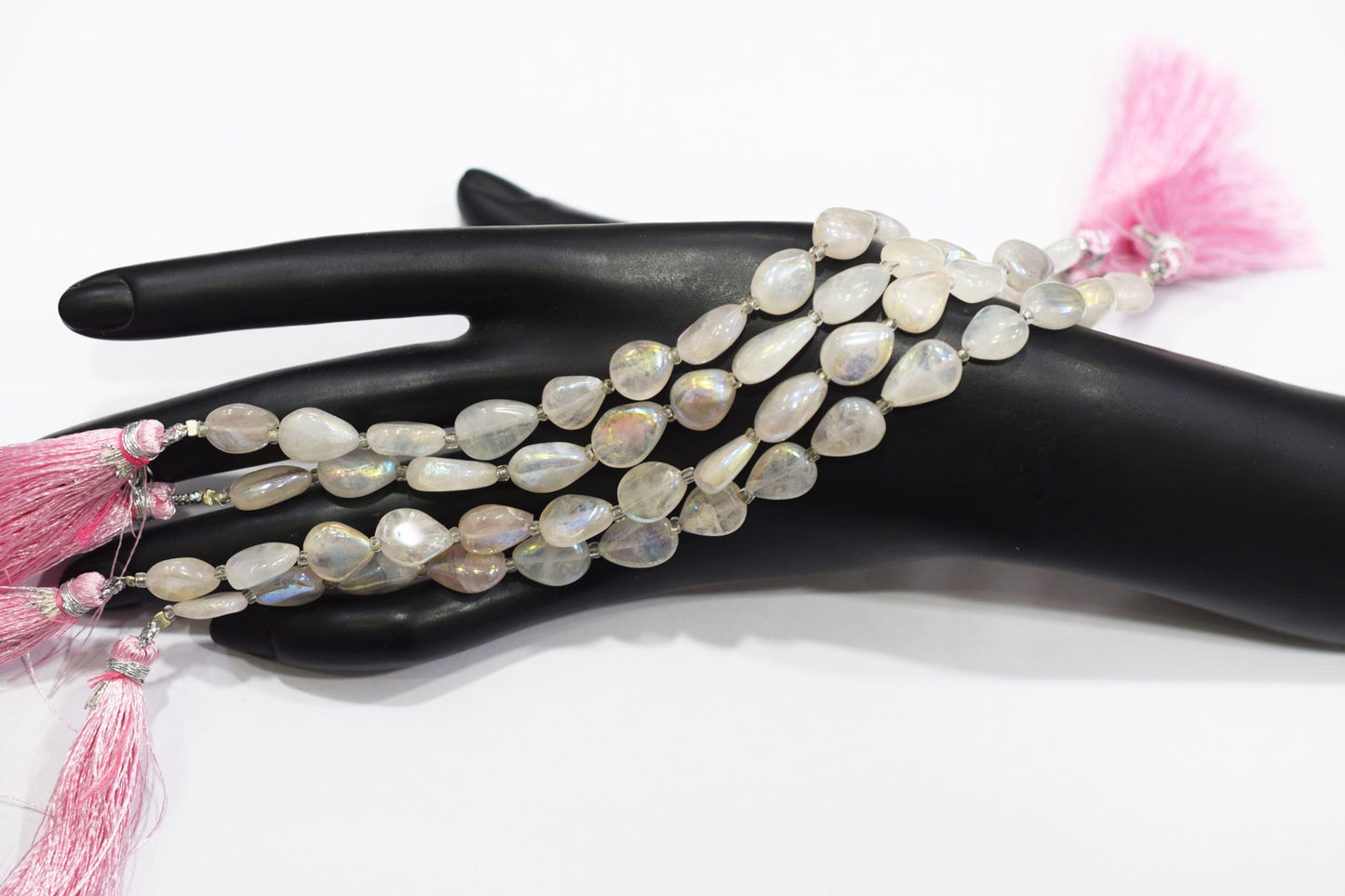 Rose Quartz Rustic Metallic Coated Pear Shape Beads , Sold By Strand , 8x10 - 8x14 mm , 7" , 20394