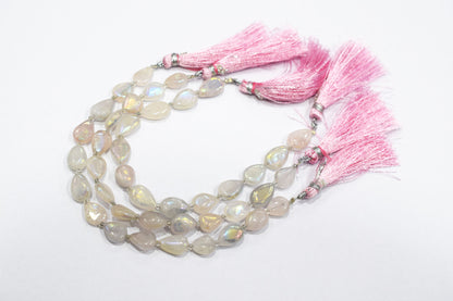 Rose Quartz Rustic Metallic Coated Pear Shape Beads , Sold By Strand , 8x10 - 8x14 mm , 7" , 20394