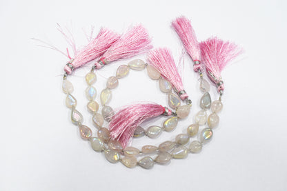 Rose Quartz Rustic Metallic Coated Pear Shape Beads , Sold By Strand , 8x10 - 8x14 mm , 7" , 20394