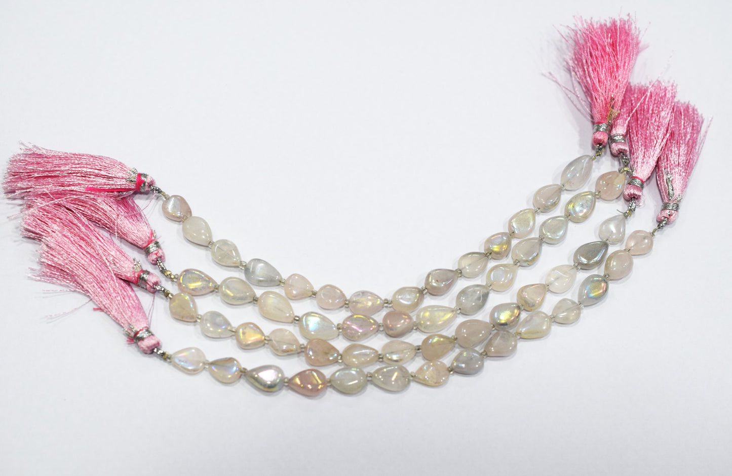 Rose Quartz Rustic Metallic Coated Pear Shape Beads , Sold By Strand , 8x10 - 8x14 mm , 7" , 20394