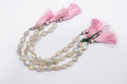 Rose Quartz Rustic Metallic Coated Pear Shape Beads , Sold By Strand , 8x10 - 8x13 mm , 7" , 20396