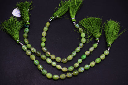 Rustic Metallic Coated Green Coloured Quartz Oval Carved Melon Shape Beads , Sold By Strand , 7x8 - 7.50x9.50 mm , 7" , 20416