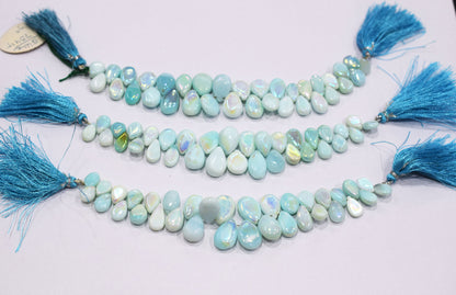 Rustic Metallic Coated Blue Opal Pear Shape Beads , Sold By Strand , 7.50x11 - 12.50x18 mm , 7", 20424