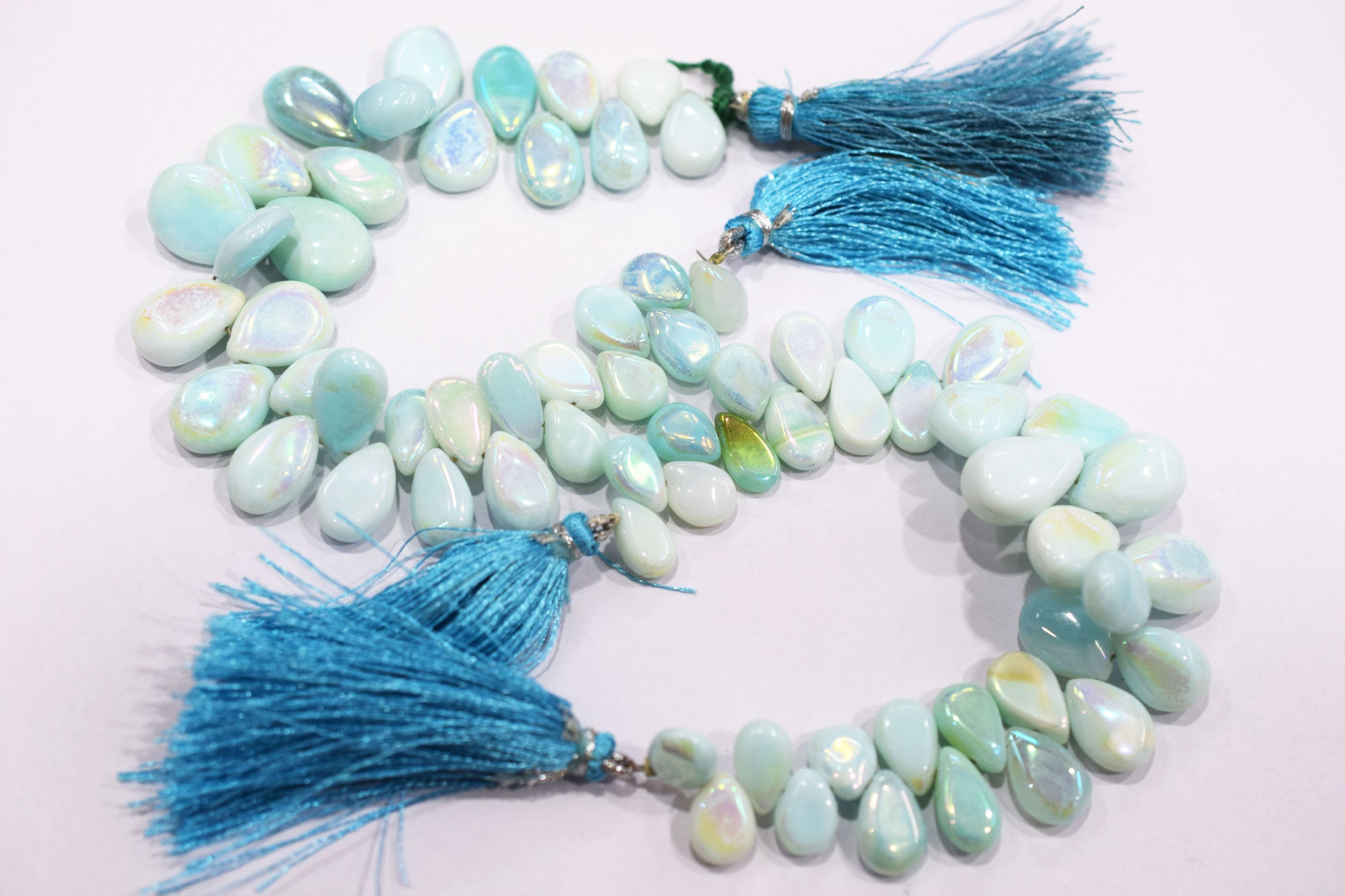 Rustic Metallic Coated Blue Opal Pear Shape Beads , Sold By Strand , 7.50x11 - 12.50x18 mm , 7", 20424