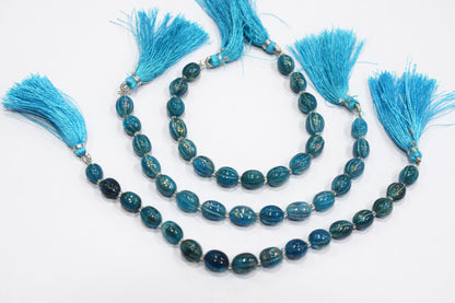 Rustic Metallic Coated Sky Blue Coloured Quartz Oval Carved Melon Shape Beads , Sold By Strand , 7.50x8.50 - 8.50x11.50 mm , 7" , 20427