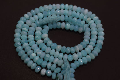 Natural Peruvian Blue Opal Rondelle Faceted Beads , Sold By Strand , 9 - 9.50 mm , 13",  20482