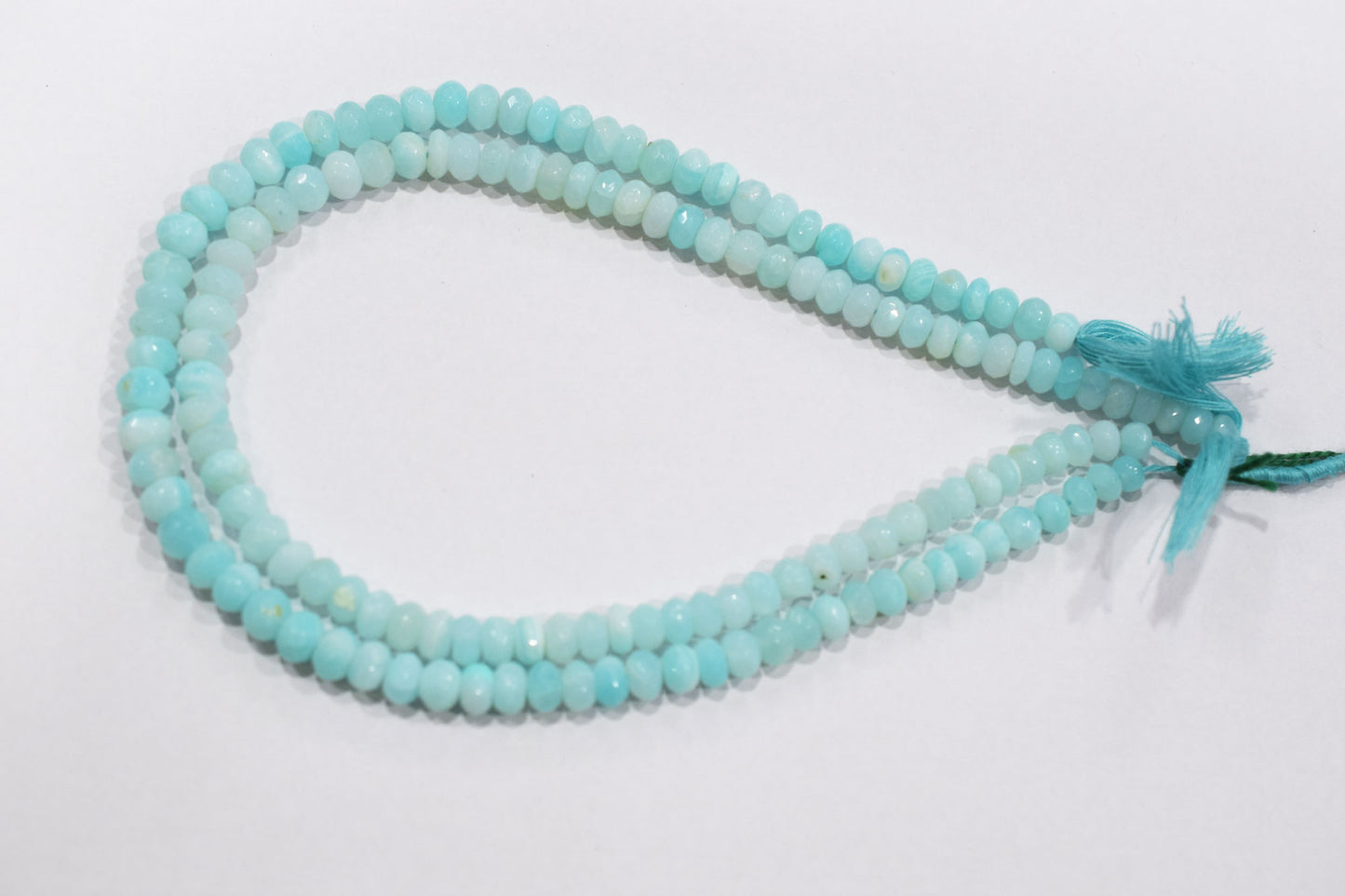 Natural Peruvian Blue Opal Rondelle Faceted Beads , Sold By Strand , 6 - 7 mm , 13",  20486