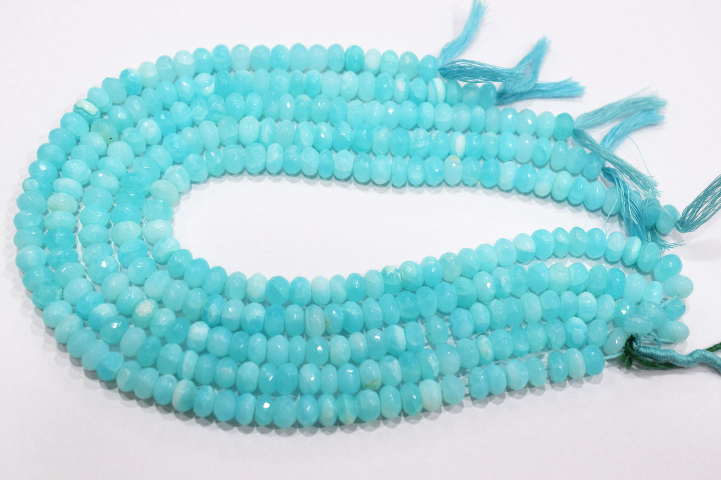 Natural Peruvian Blue Opal Rondelle Faceted Beads , Sold By Strand , 8 - 9 mm , 13",  20489