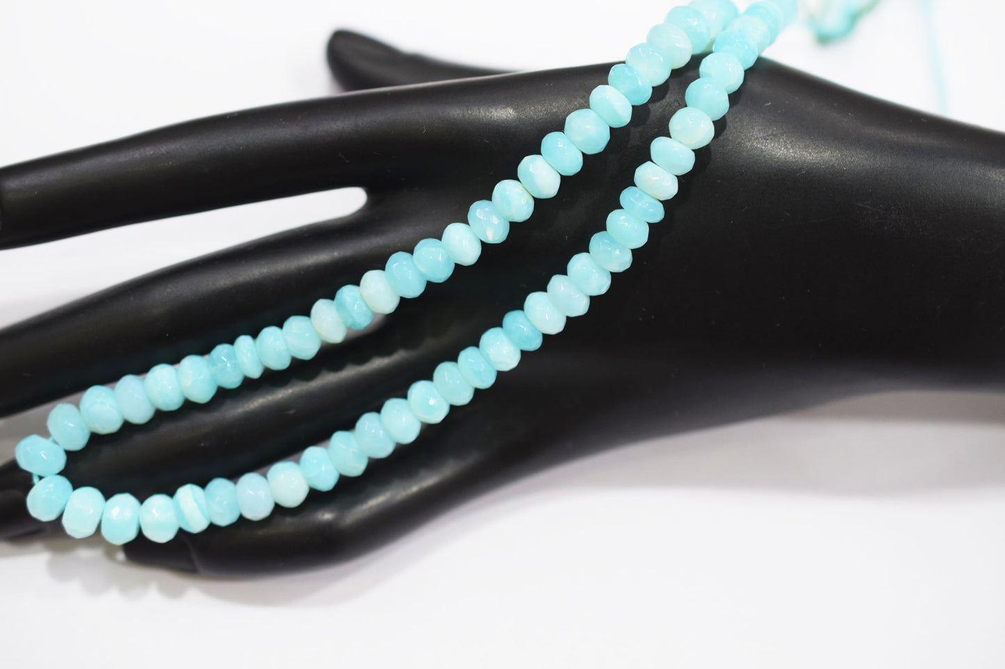 Natural Peruvian Blue Opal Rondelle Faceted Beads , Sold By Strand , 5.50 - 7 mm , 13",  20492