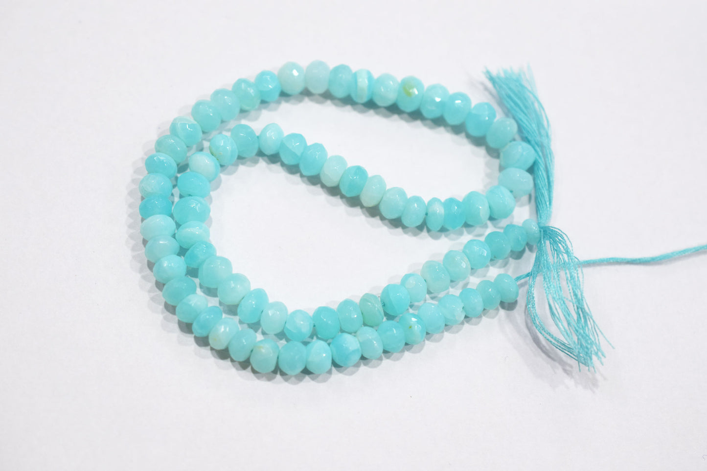 Natural Peruvian Blue Opal Rondelle Faceted Beads , Sold By Strand , 5.50 - 7 mm , 13",  20492