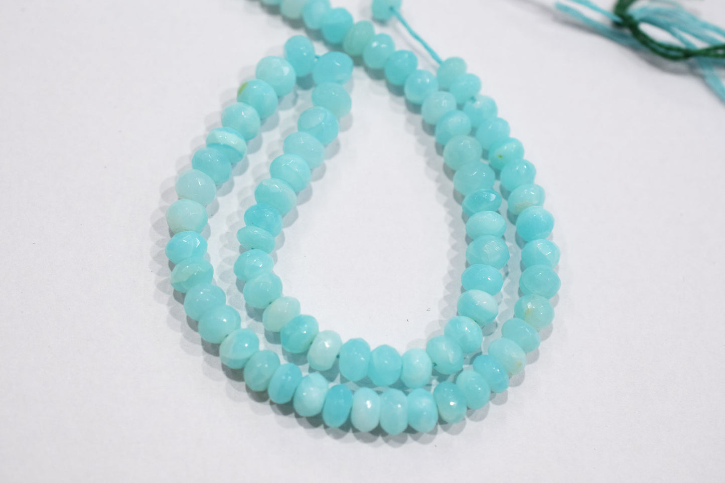 Natural Peruvian Blue Opal Rondelle Faceted Beads , Sold By Strand , 5.50 - 7 mm , 13",  20492