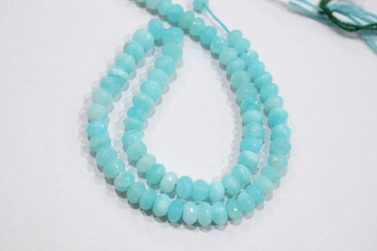Natural Peruvian Blue Opal Rondelle Faceted Beads , Sold By Strand , 5.50 - 7 mm , 13",  20492