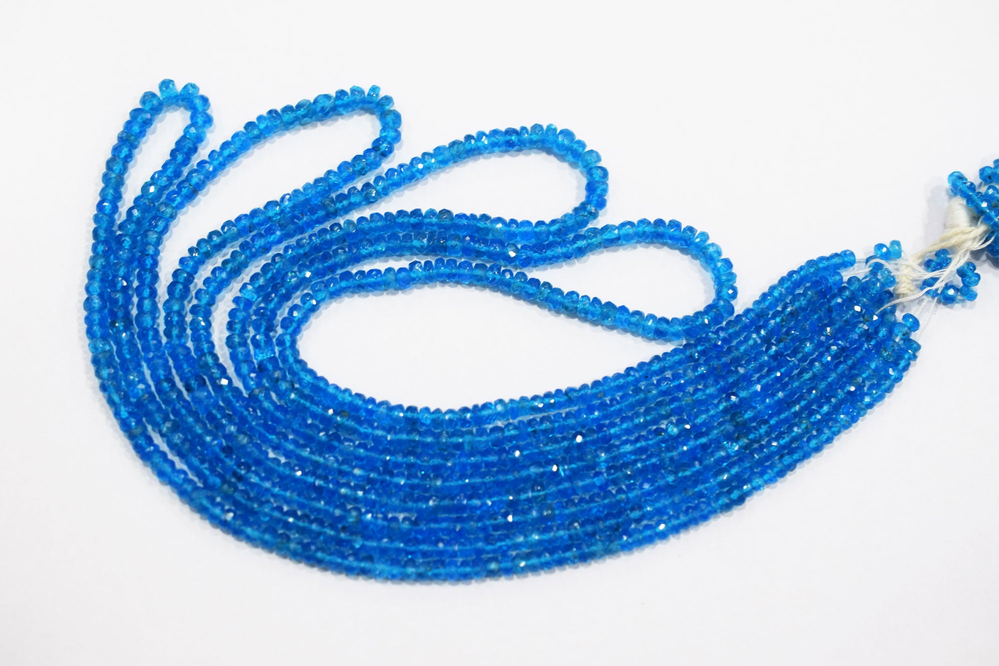 Natural Neon Apatite Faceted Beads , Sold By Strand , 3 - 4.50 mm , 16", 20625