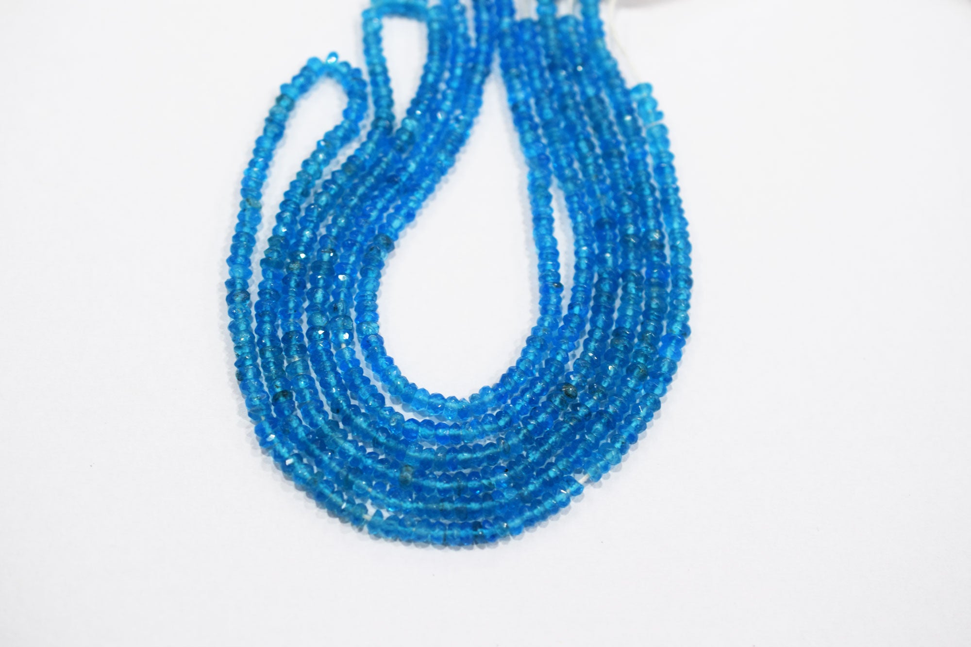 Natural Neon Apatite Faceted Beads , Sold By Strand , 3.25 mm , 13", 20627