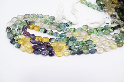 Natural Multi Fluorite Oval Nuggets Shape Beads , Sold By Strand , 8x10 - 8.50x12  mm , 13" , 20628