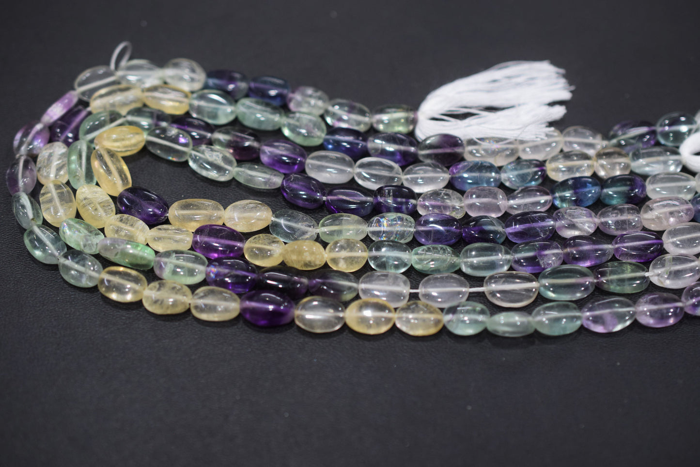 Natural Multi Fluorite Oval Nuggets Shape Beads , Sold By Strand , 6.50x9 - 7x12  mm , 14" ,   20629