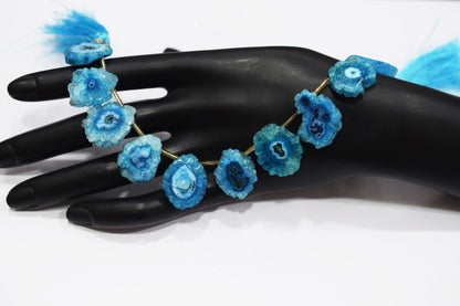 Sky Blue Color Druzy Nuggets Shape Briolettes , Sold By Strand , 13x15 - 18x20 mm , 8" ,  20633