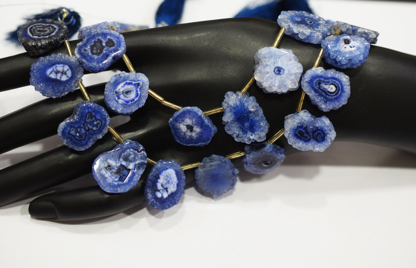Iolite Color Druzy Nuggets Shape Briolettes , Sold By Strand , 13x20 - 18x21 mm , 8" ,  20636