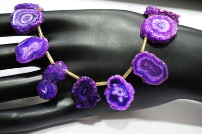 Purple Color Druzy Nuggets Shape Briolettes , Sold By Strand , 12x17 - 19x21 mm , 8" ,  20648