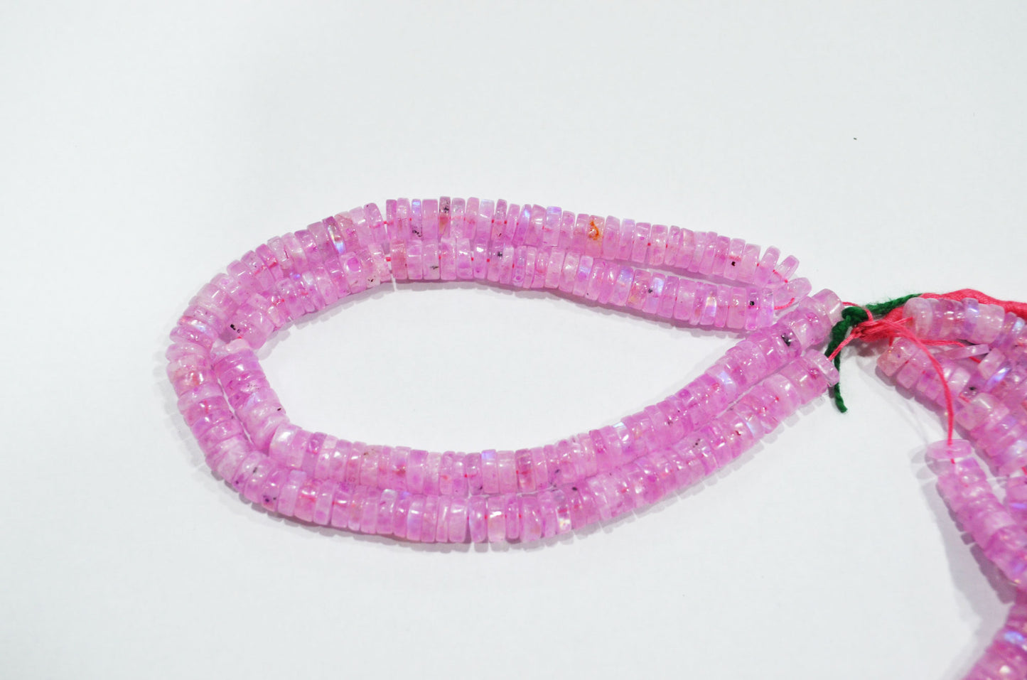 Rainbow Moonstone Mystic Pink Color Coated Tyre Shape Beads , Sold By Strand , 7 - 7.50 mm , 16", 20653