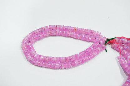 Rainbow Moonstone Mystic Pink Color Coated Tyre Shape Beads , Sold By Strand , 7 - 7.50 mm , 16", 20653