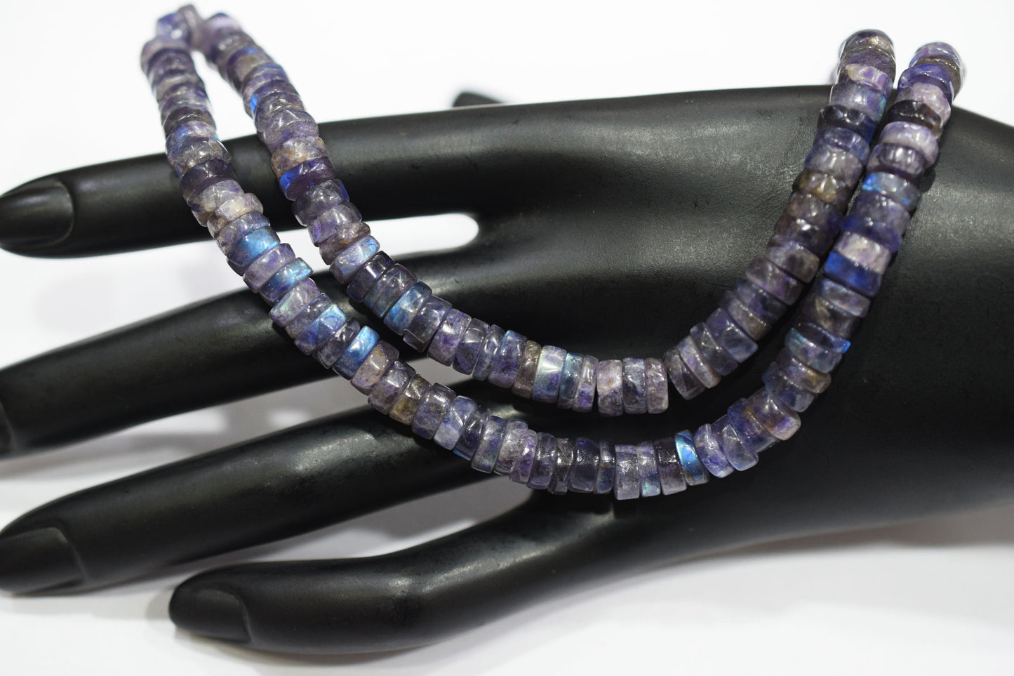 Natural Labradorite Purple Heishi Tyre Shape Beads , Sold By Strand , 7 mm , 16" ,  20661