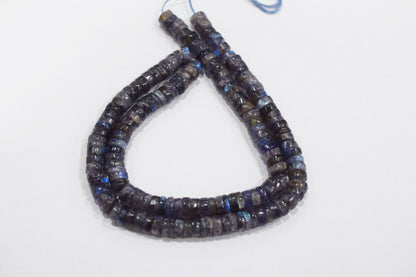 Natural Labradorite Purple Heishi Tyre Shape Beads , Sold By Strand , 7 mm , 16" ,  20661