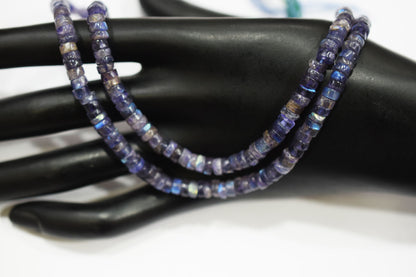 Natural Labradorite Purple Heishi Tyre Shape Beads , Sold By Strand , 5 - 5.50 mm , 16" ,  20665