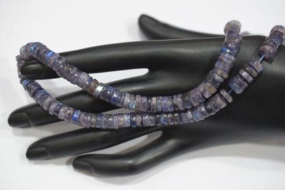 Natural Labradorite Purple Heishi Tyre Shape Beads , Sold By Strand , 7.50 - 8 mm , 16" ,  20668