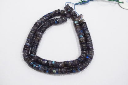 Natural Labradorite Purple Heishi Tyre Shape Beads , Sold By Strand , 7.50 - 8 mm , 16" ,  20668