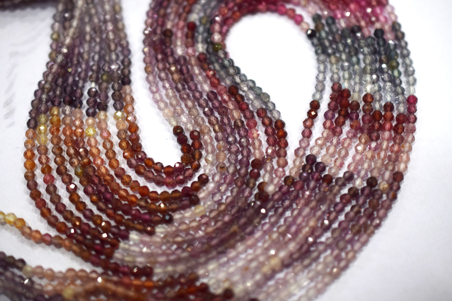 Multi Spinel Round Shape Beads , Multi Spinel Faceted Round Shape Beads , Sold By Strand , 13 Inches , 2.50 mm , 30420