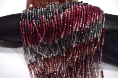 Multi Spinel Round Shape Beads , Multi Spinel Faceted Round Shape Beads , Sold By Strand , 13 Inches , 2.50 mm , 30420