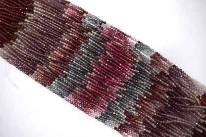 Multi Spinel Round Shape Beads , Multi Spinel Faceted Round Shape Beads , Sold By Strand , 13 Inches , 2.50 mm , 30420