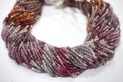 Multi Spinel Faceted Round Shape Beads , Sold By Strand , 13 Inches , 2.75 mm , 30422