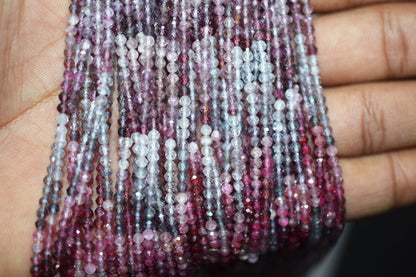 Multi Spinel Faceted Round Shape Beads , Sold By Strand , 13 Inches , 2.75 mm , 30422