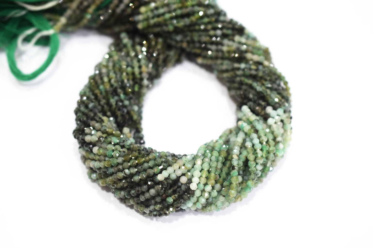 Sakota Emerald Faceted Round Shape Beads , Sold By Strand , 13 Inches , 3.00 mm , 30424