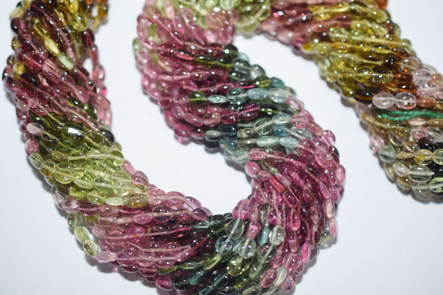 Multi Tourmaline Oval Shape Beads , Multi Tourmaline Smooth Oval Shape Beads , Sold By Strand , 14.5 Inches , 3.5x4.5 - 4x5 mm , 30426