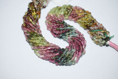 Multi Tourmaline Oval Shape Beads , Multi Tourmaline Smooth Oval Shape Beads , Sold By Strand , 14.5 Inches , 3.5x4.5 - 4x5 mm , 30426