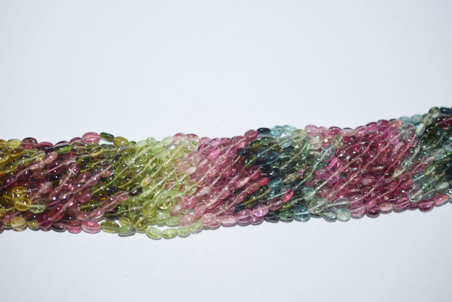 Multi Tourmaline Oval Shape Beads , Multi Tourmaline Smooth Oval Shape Beads , Sold By Strand , 14.5 Inches , 3.5x4.5 - 4x5 mm , 30426