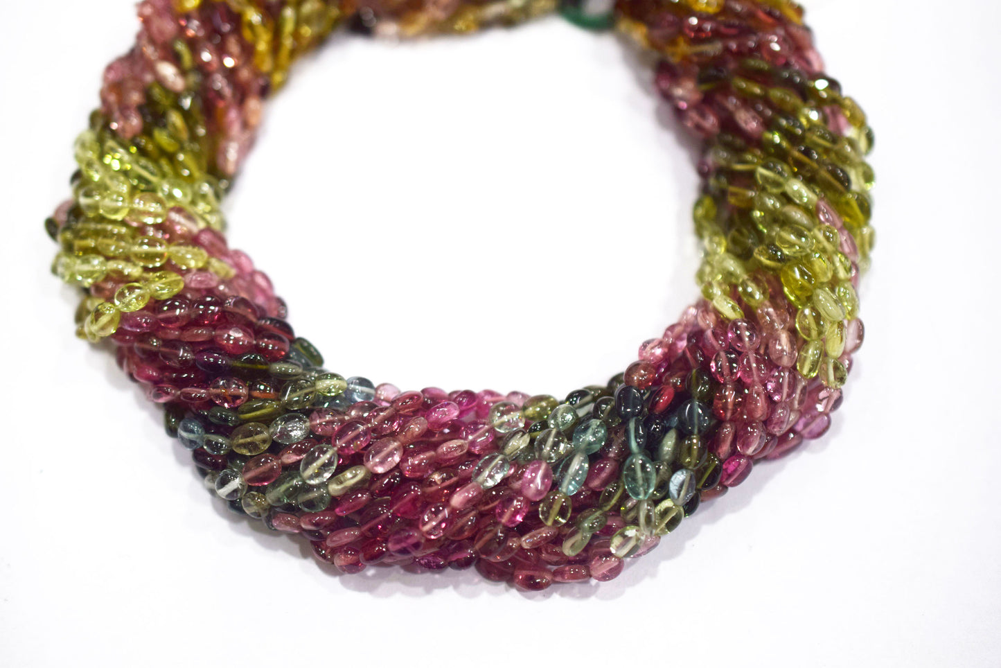 Multi Tourmaline Oval Shape Beads , Multi Tourmaline Smooth Oval Shape Beads , Sold By Strand , 14.5 Inches , 3.5x4.5 - 4x5 mm , 30426